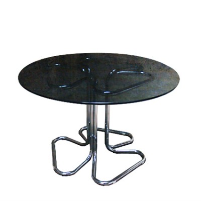 vintage glass top dining table 70s