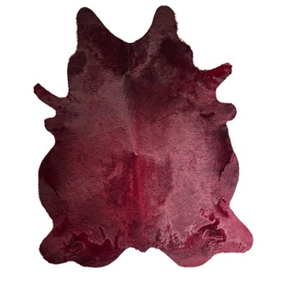 Cow hide rugs burgundy