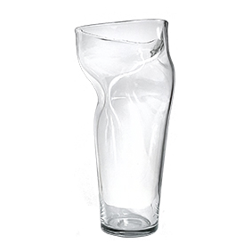 ﻿﻿high mouth-blown glass vase “deformed”