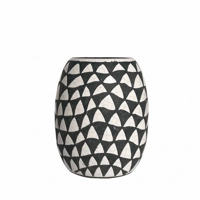 Ceramic Vase with b/w triangle design