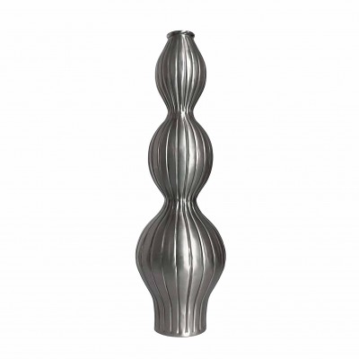 Fluted metal vase