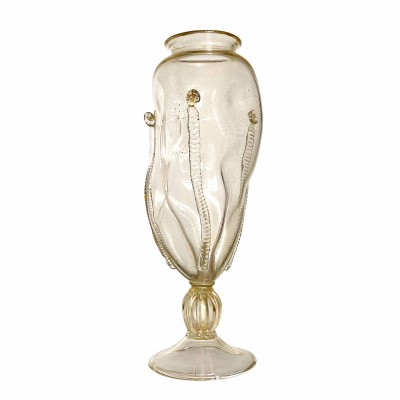 Handblown Murano glass Vase gold