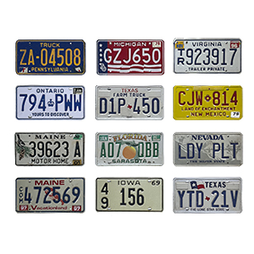Old American license plate