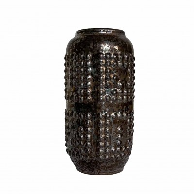 ceramic vase bronze/grey color “Braille”