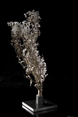 Branch sculpture crystallized