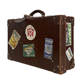 valigia vintage in cuoio