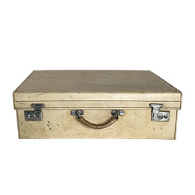 vintage vellum suitcase