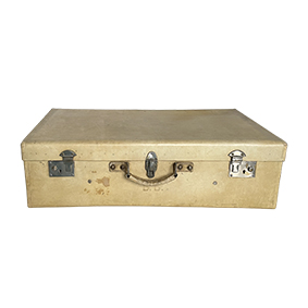 vintage vellum suitcase