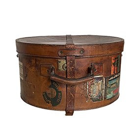 Leather hatbox vintage  XL