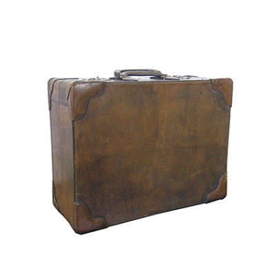 Vintage dark  leather suitcase