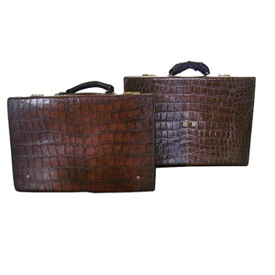 Vintage crocodile leather suitcase