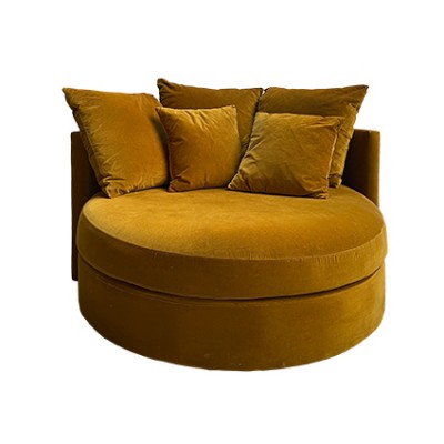 velvet round sofà