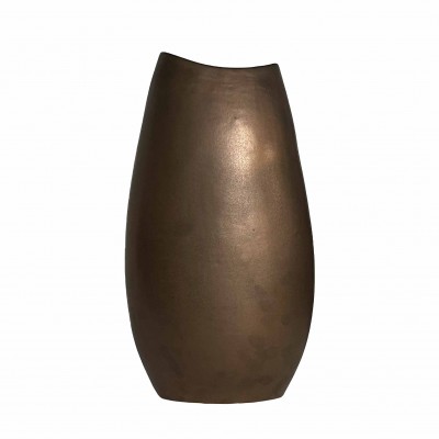 bronze-coloured ceramic vase