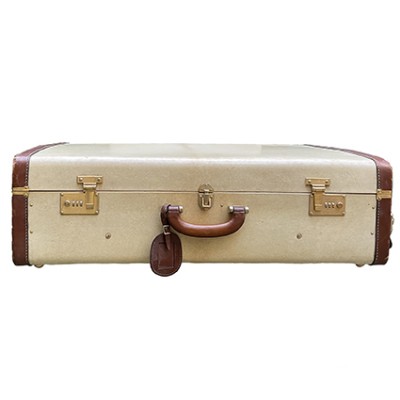 Valigia in pergamena vintage  con ruote