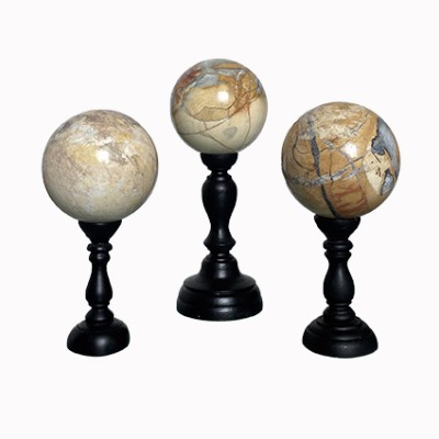 set di 3 Maligano Jasper sfere su supporti personalizzati